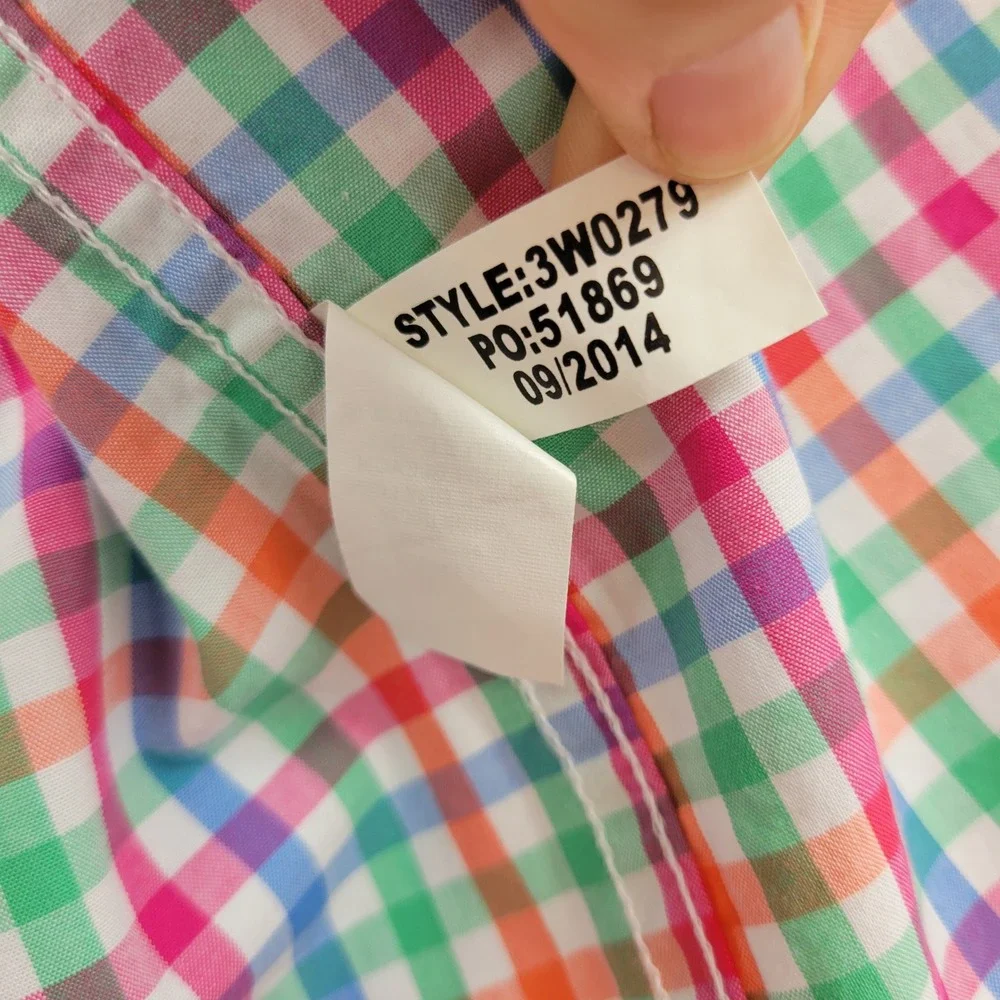 Vineyard Vines Kids Whale Shirt Long Sleeve Plaid Button Up Size L‎ (16-18)